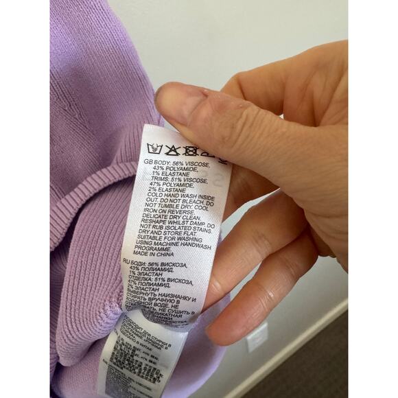 NWOT Women’s Reiss Tamara Square Neck Knit Tank in Purple SZ S - Picture 5 of 7